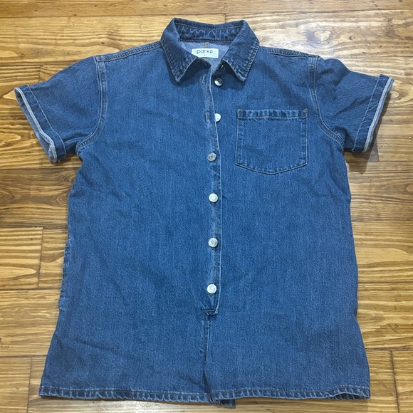 Parke Denim Romper Women’s Size Large - Picture 2 of 5